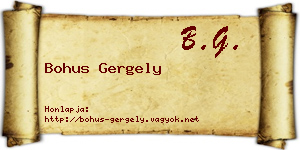 Bohus Gergely névjegykártya
